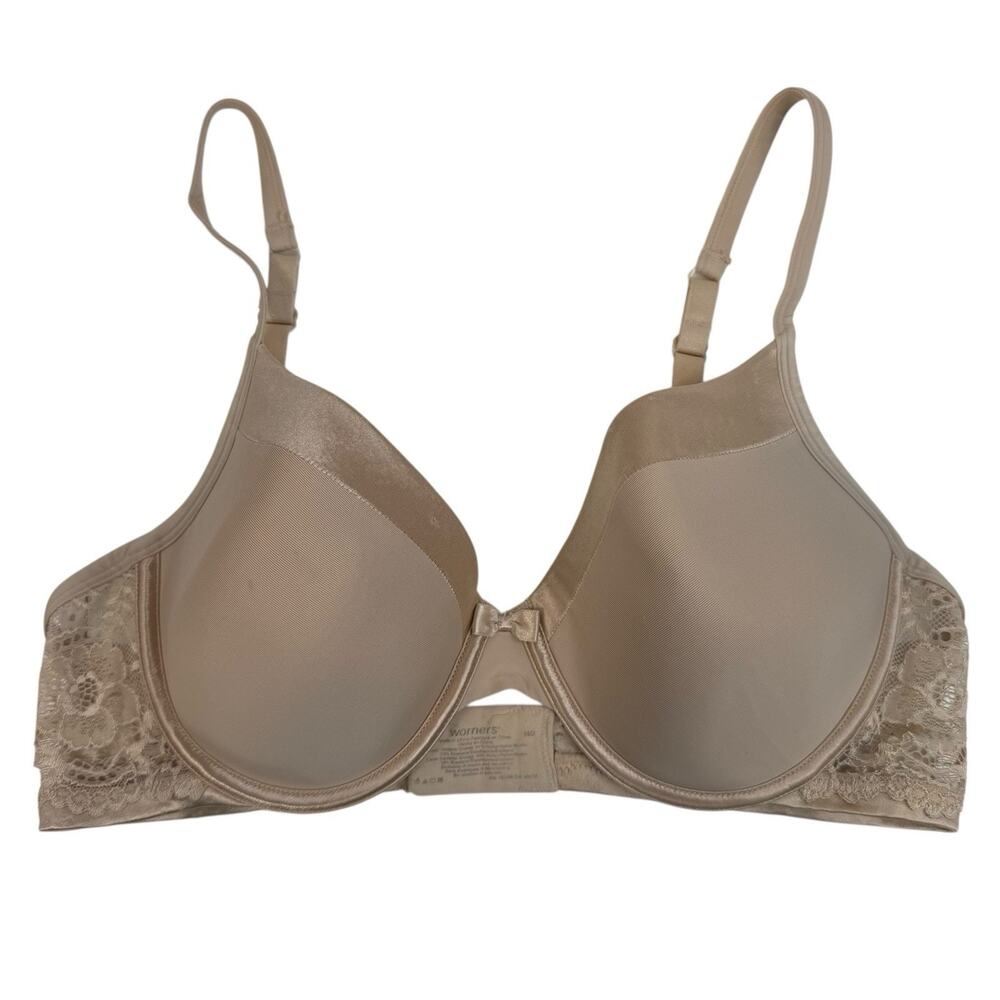 Warner's 38D Bra Underwire Light Lined T-Shirt 1823 Beige Adjustable Straps Nude